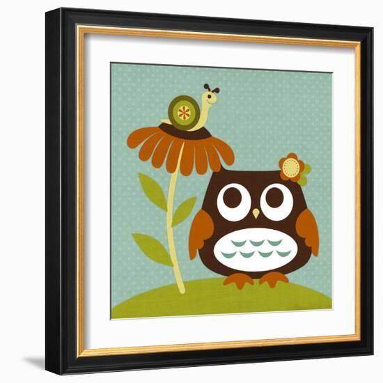 Owl Looking at Snail-Nancy Lee-Framed Art Print