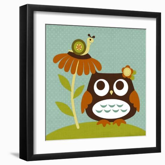 Owl Looking at Snail-Nancy Lee-Framed Art Print