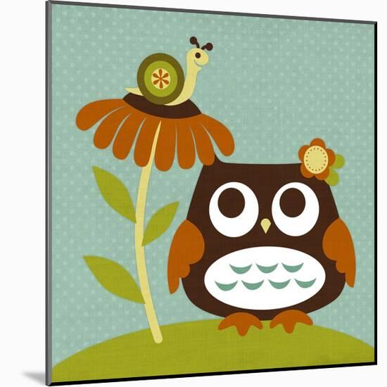 Owl Looking at Snail-Nancy Lee-Mounted Art Print