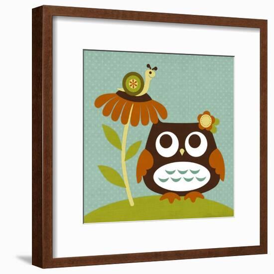 Owl Looking at Snail-Nancy Lee-Framed Art Print