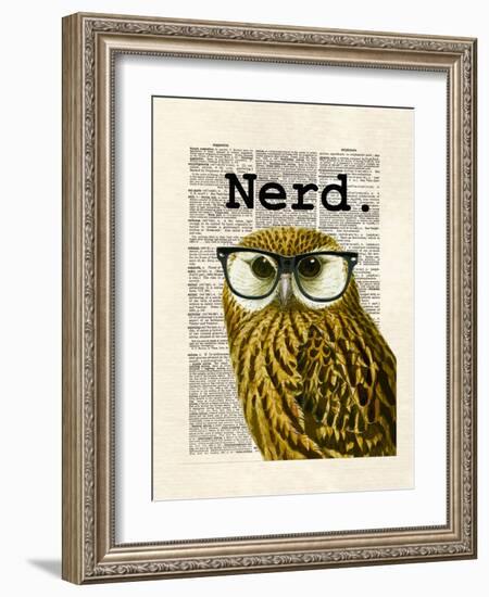 Owl Nerd-Matt Dinniman-Framed Art Print