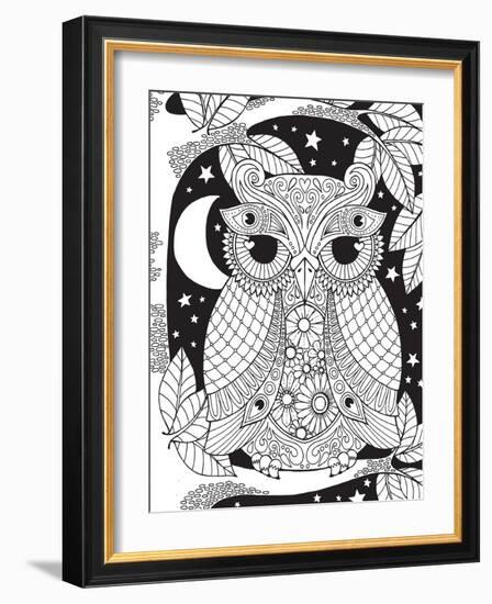 Owl on a Branch-Hello Angel-Framed Giclee Print