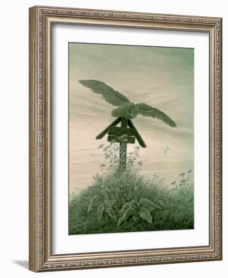 Owl on a Grave, 1836-7-Caspar David Friedrich-Framed Giclee Print