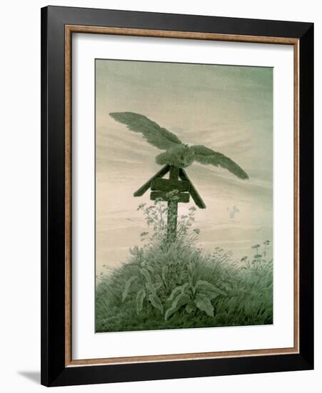 Owl on a Grave, 1836-7-Caspar David Friedrich-Framed Giclee Print