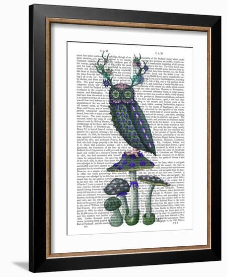 Owl on Mushrooms-Fab Funky-Framed Art Print