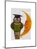 Owl on the Moon-Fab Funky-Mounted Art Print