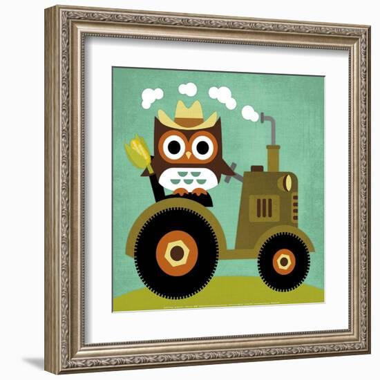 Owl on Tractor-Nancy Lee-Framed Art Print