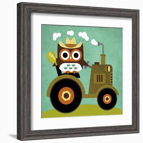 Owl on Tractor-Nancy Lee-Framed Art Print