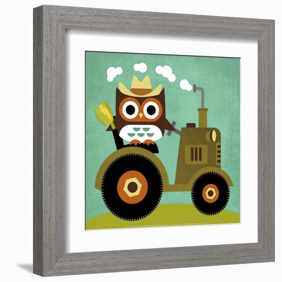 Owl on Tractor-Nancy Lee-Framed Art Print