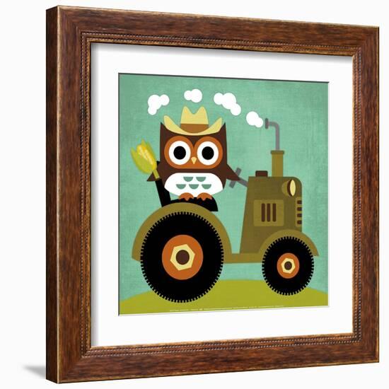 Owl on Tractor-Nancy Lee-Framed Art Print