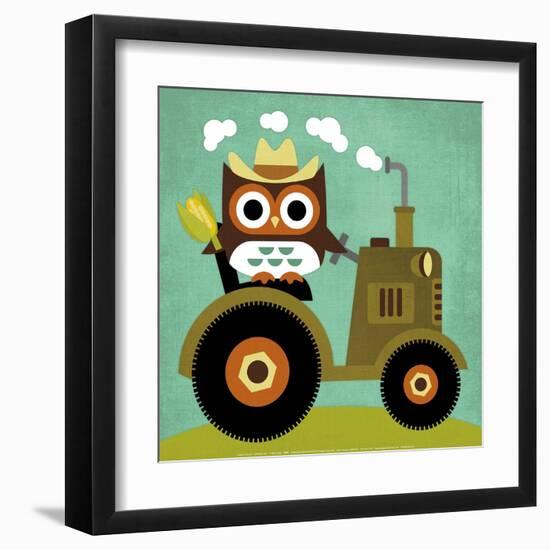 Owl on Tractor-Nancy Lee-Framed Art Print