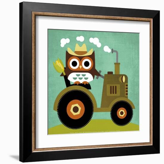 Owl on Tractor-Nancy Lee-Framed Art Print