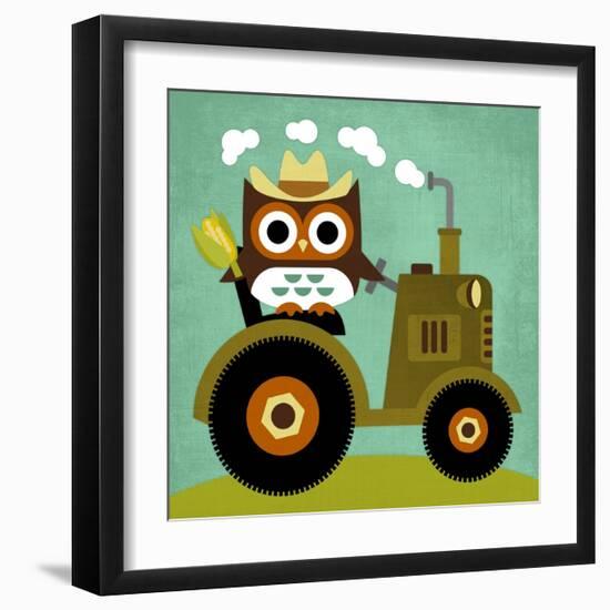 Owl on Tractor-Nancy Lee-Framed Art Print