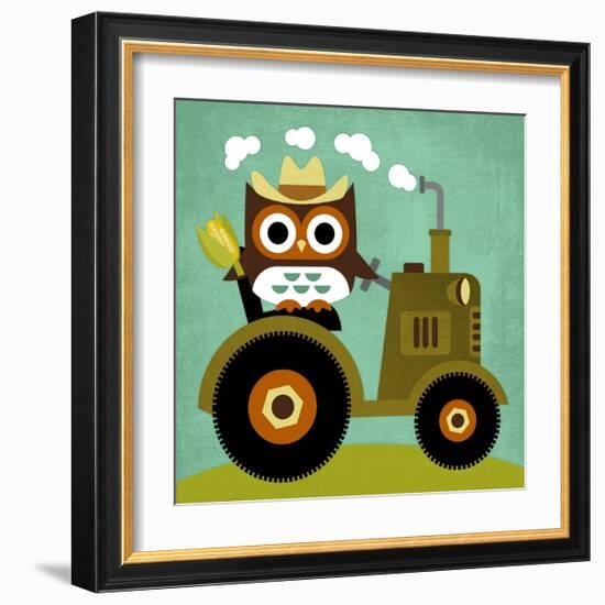 Owl on Tractor-Nancy Lee-Framed Art Print