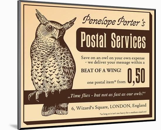 Owl Postal Service-null-Mounted Art Print