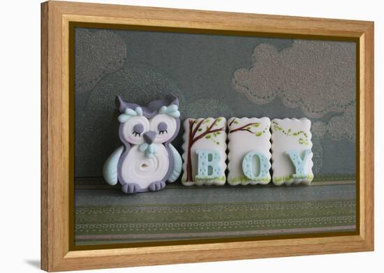 Owl Quilled Boy-null-Framed Premier Image Canvas