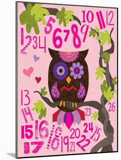 Owl Set Numlet Pinks 2-Melody Hogan-Mounted Art Print