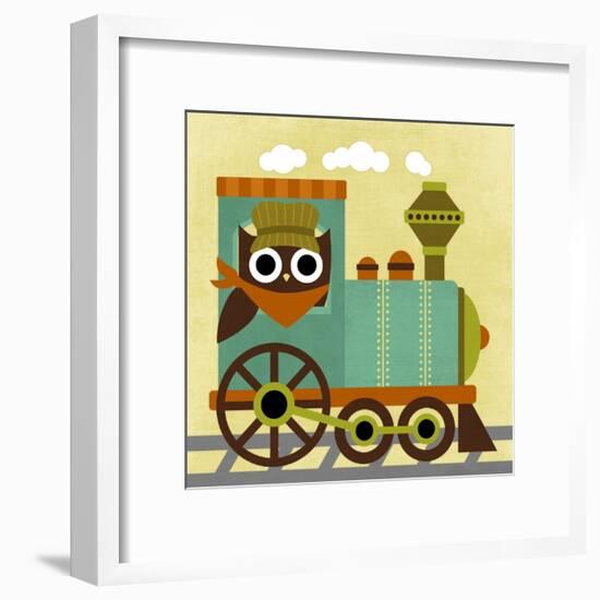 Owl Train Conductor-Nancy Lee-Framed Art Print