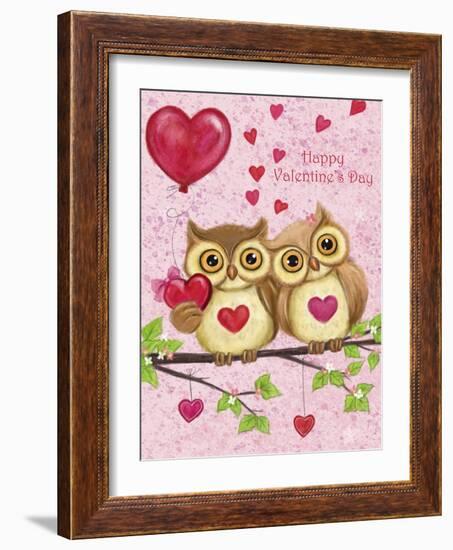 Owl Valentine's-MAKIKO-Framed Giclee Print