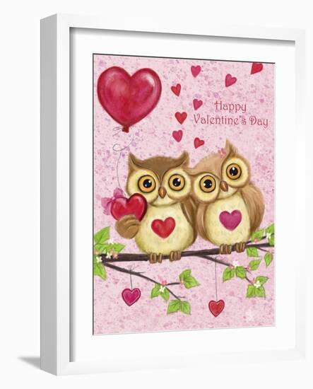 Owl Valentine's-MAKIKO-Framed Giclee Print