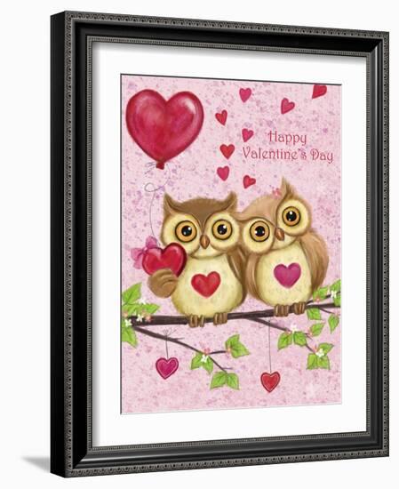 Owl Valentine's-MAKIKO-Framed Giclee Print