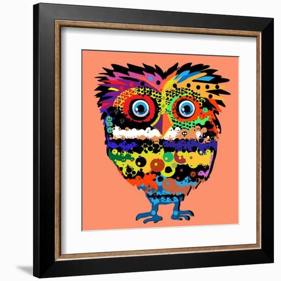 Owl, Vector Illustration, Illustration for T-Shirt, Illustration for Children (A Series of Popular-De Visu-Framed Art Print