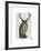 Owl with Antlers plain-Fab Funky-Framed Art Print