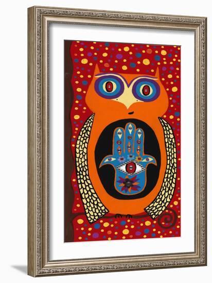 Owl with Evil Eye Hamsa-Kerri Ambrosino-Framed Giclee Print