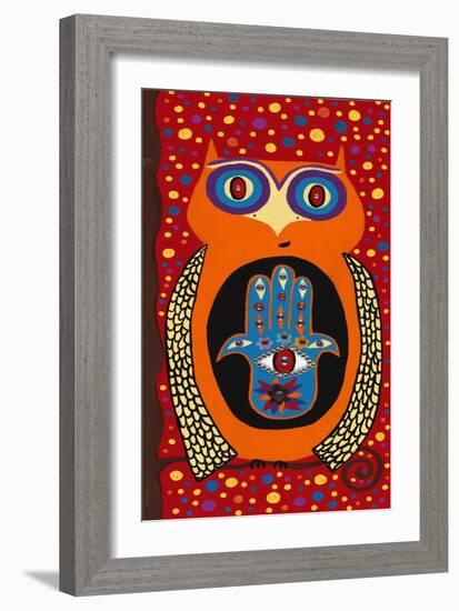 Owl with Evil Eye Hamsa-Kerri Ambrosino-Framed Giclee Print