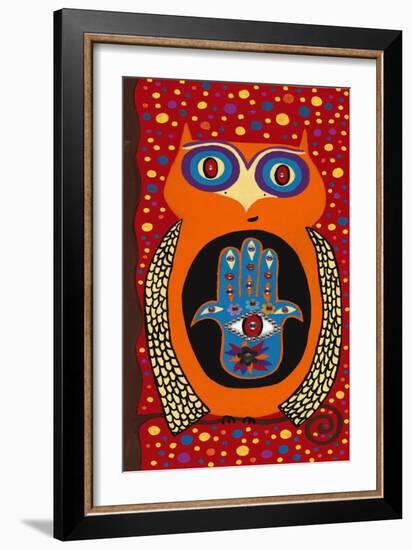 Owl with Evil Eye Hamsa-Kerri Ambrosino-Framed Giclee Print