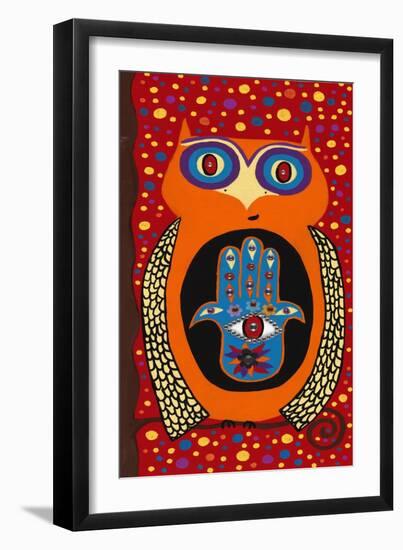 Owl with Evil Eye Hamsa-Kerri Ambrosino-Framed Giclee Print