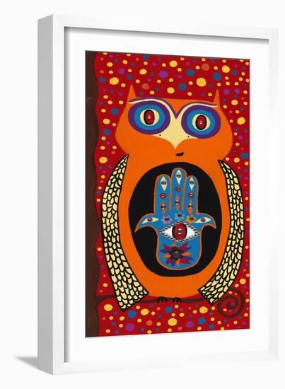 Owl with Evil Eye Hamsa-Kerri Ambrosino-Framed Giclee Print