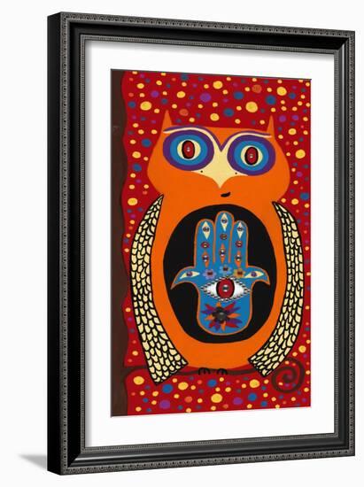 Owl with Evil Eye Hamsa-Kerri Ambrosino-Framed Giclee Print