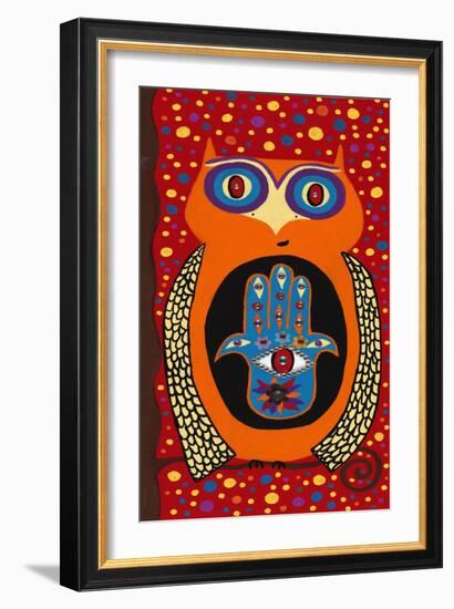 Owl with Evil Eye Hamsa-Kerri Ambrosino-Framed Giclee Print