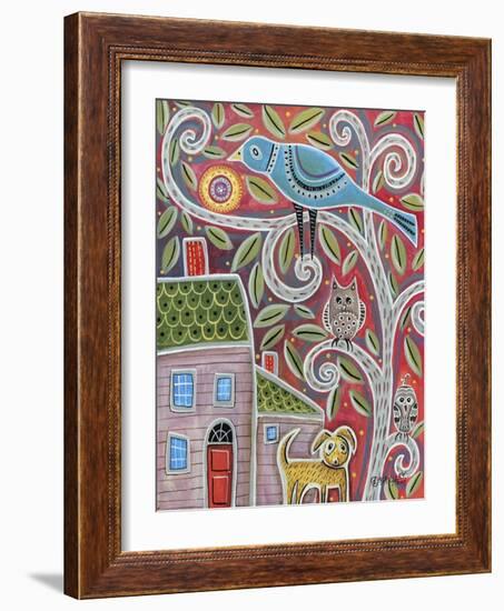 Owls & Dog-Karla Gerard-Framed Giclee Print