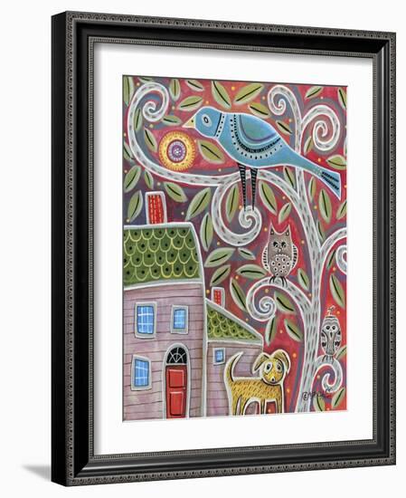 Owls & Dog-Karla Gerard-Framed Giclee Print