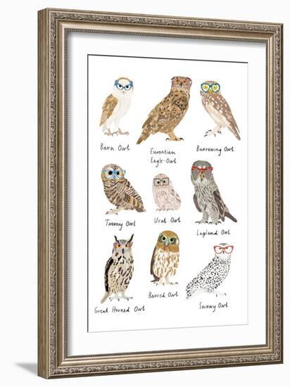 Owls in Glasses-Hanna Melin-Framed Art Print