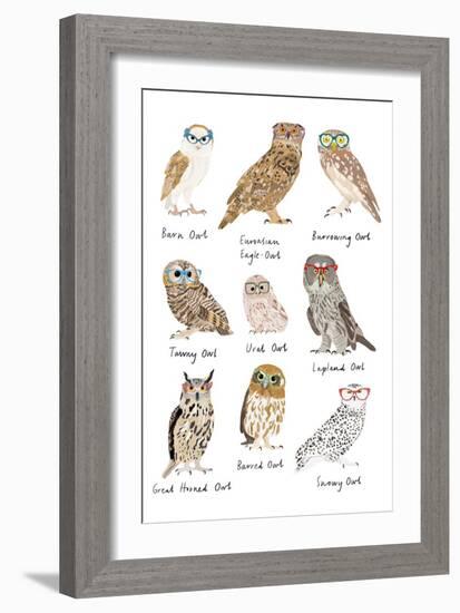 Owls in Glasses-Hanna Melin-Framed Art Print