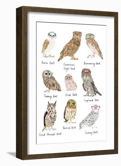 Owls in Glasses-Hanna Melin-Framed Art Print