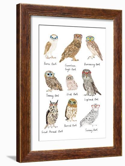 Owls in Glasses-Hanna Melin-Framed Art Print