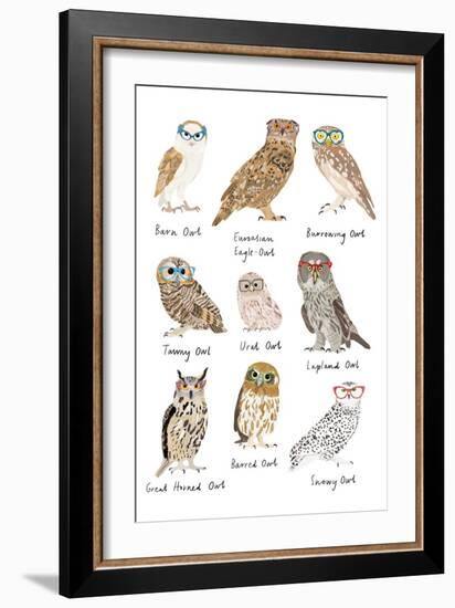 Owls in Glasses-Hanna Melin-Framed Art Print