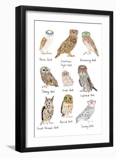 Owls in Glasses-Hanna Melin-Framed Art Print