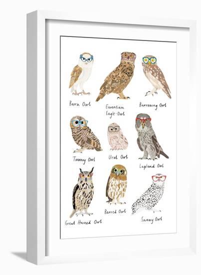 Owls in Glasses-Hanna Melin-Framed Art Print