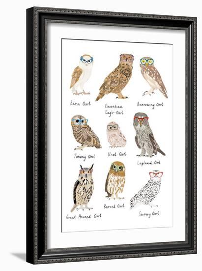 Owls in Glasses-Hanna Melin-Framed Art Print