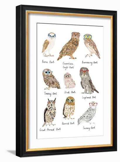 Owls in Glasses-Hanna Melin-Framed Art Print