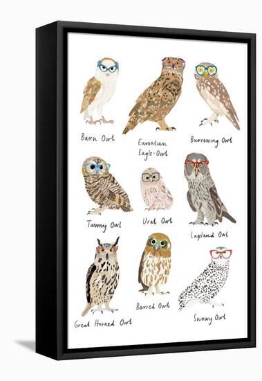 Owls in Glasses-Hanna Melin-Framed Stretched Canvas