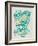 Owls in Turquoise and Gold-Cat Coquillette-Framed Art Print