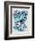 Owls in Turquoise and Navy-Cat Coquillette-Framed Art Print