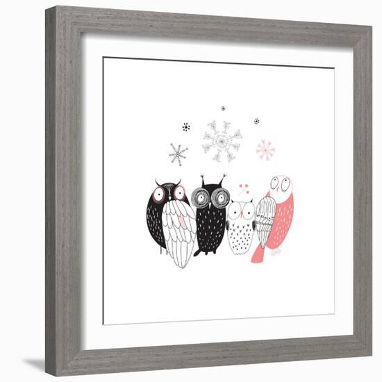 Owls-null-Framed Art Print