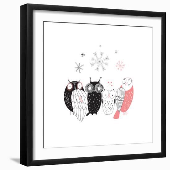 Owls-null-Framed Art Print